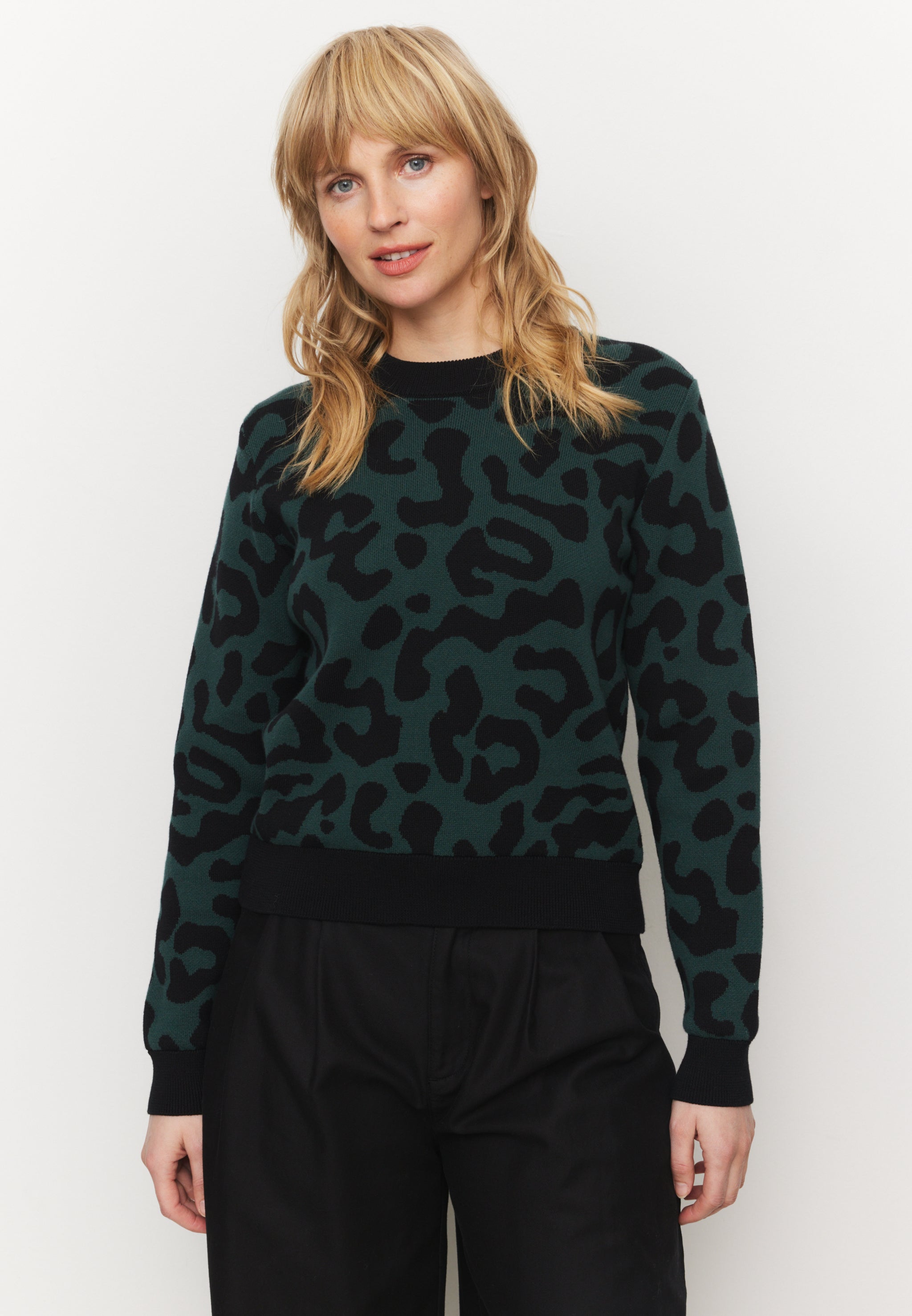 Recolution Pistia Leo pullover donna verde cotone bio