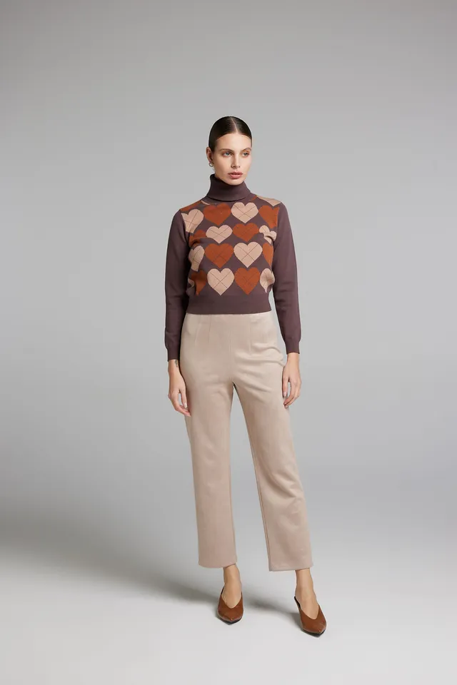 Sarah Chole 28069 pantaloni scuba suede