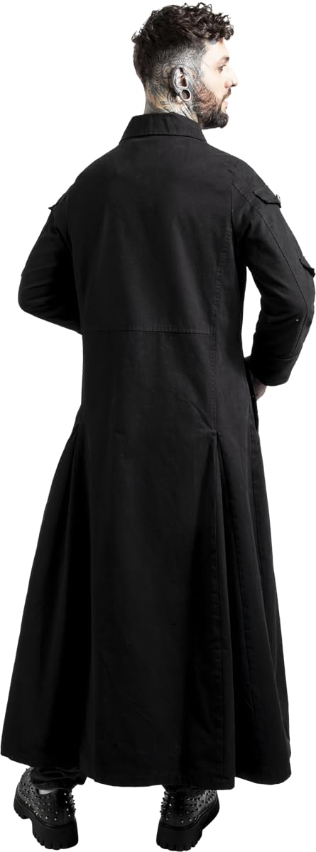 Gothicana by EMP Cappotto Lungo Nero accessori metallo