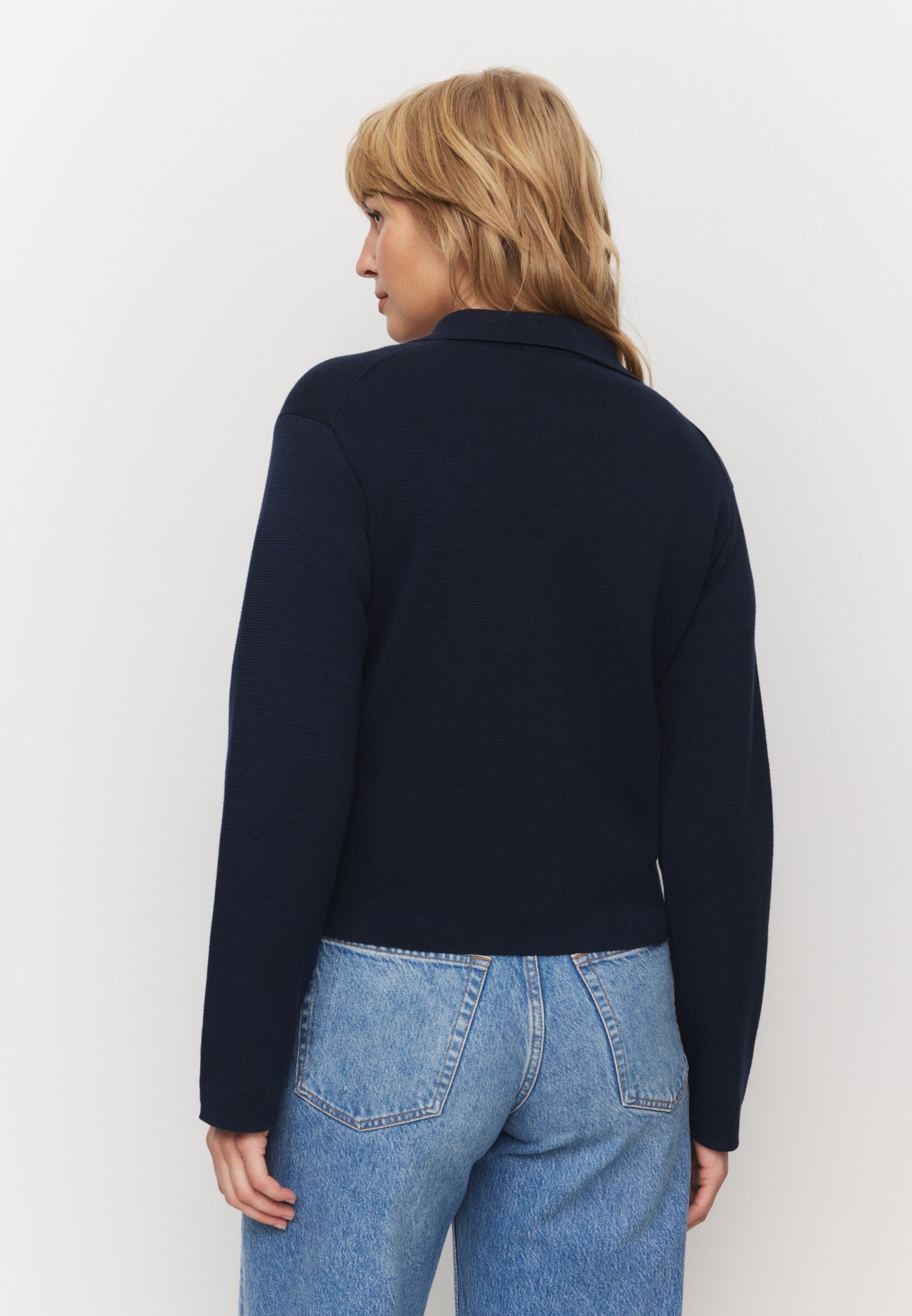 Recolution Celosia camicia in maglia donna blu navy bio