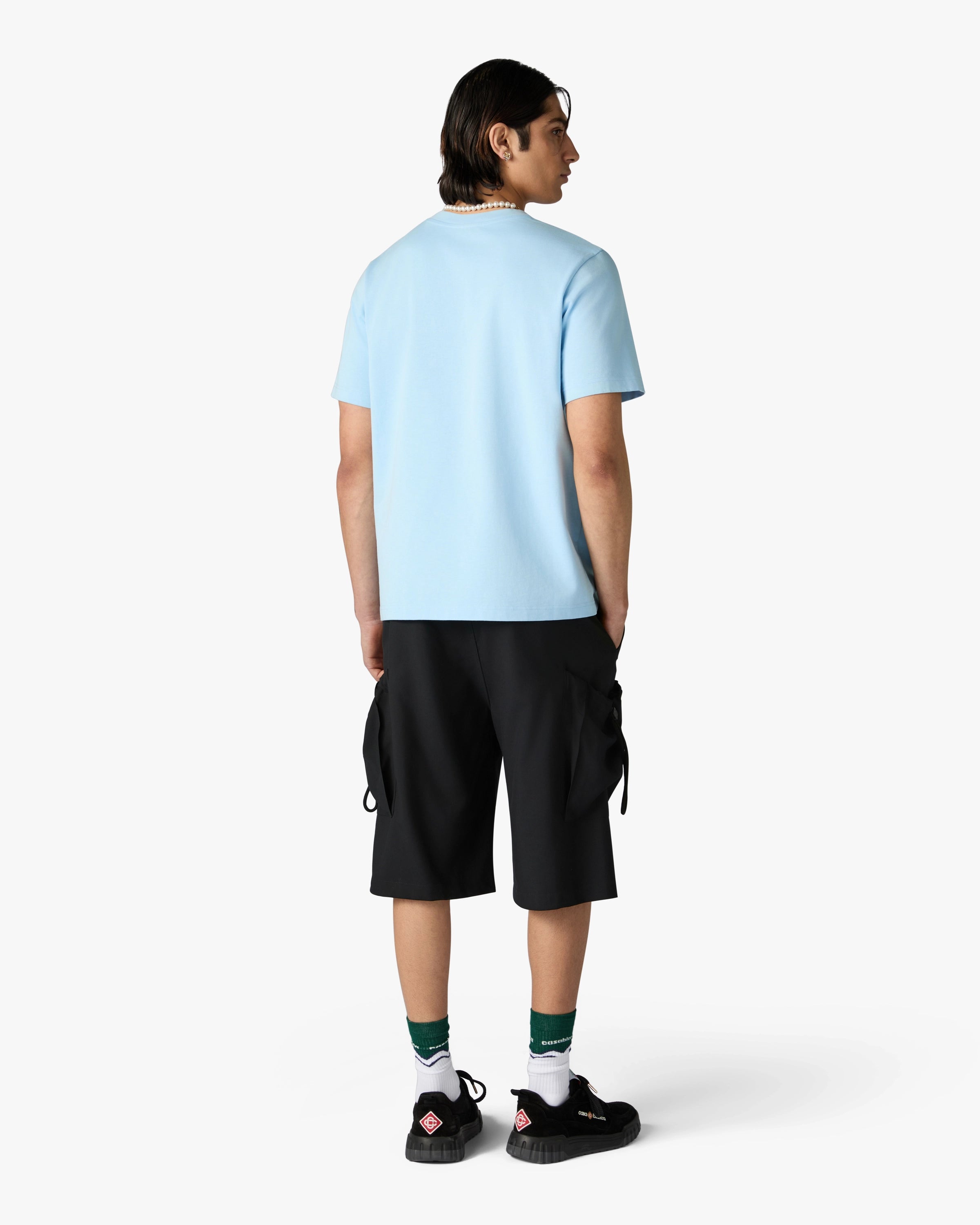 Casablanca Egyptian Tennis Match t-shirt uomo azzurra cotone