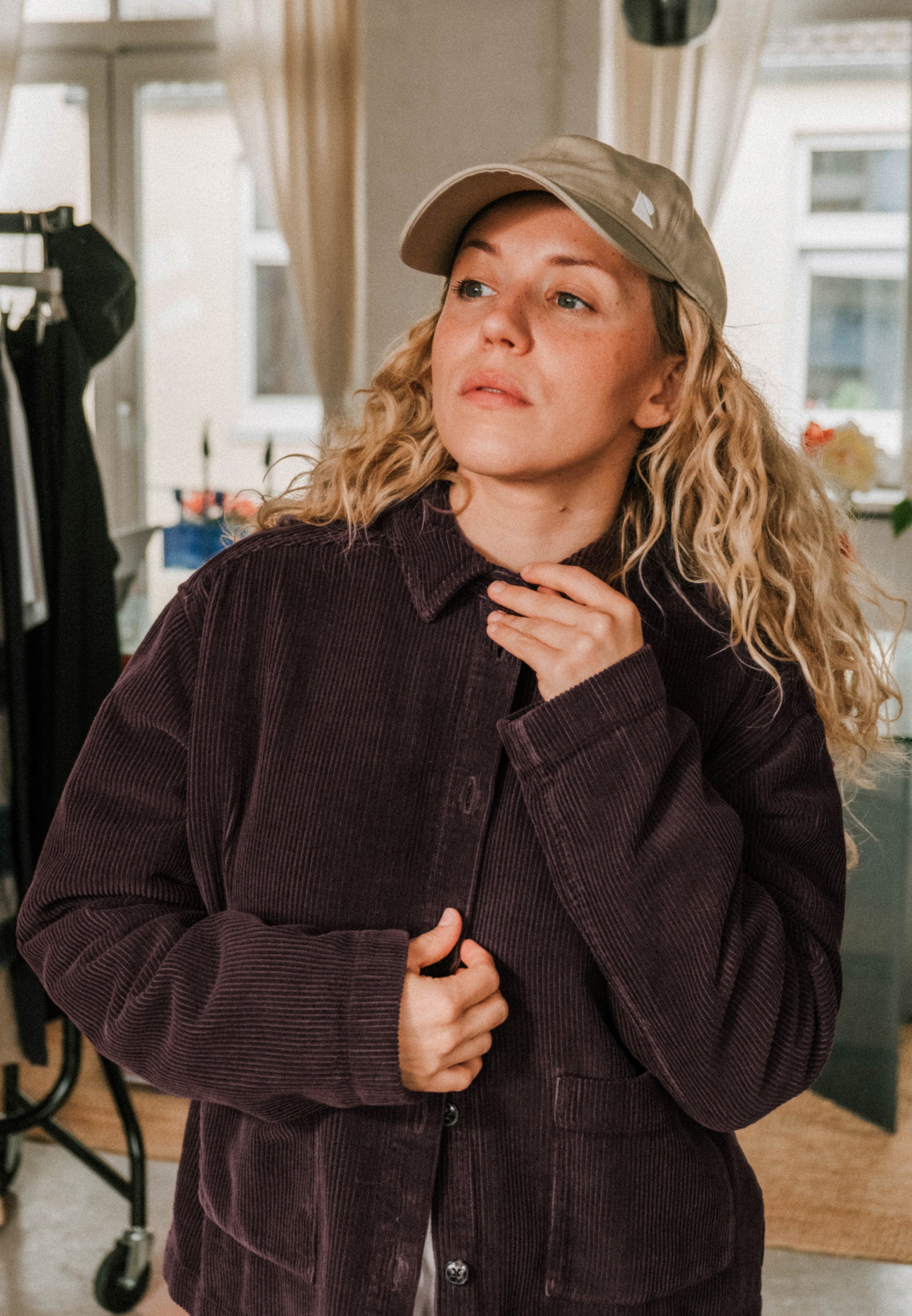 Recolution Rhodea camicia overshirt viola in cotone bio