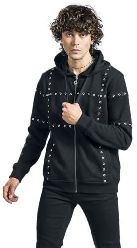 Gothicana by EMP Felpa uomo nera zip interno felpato