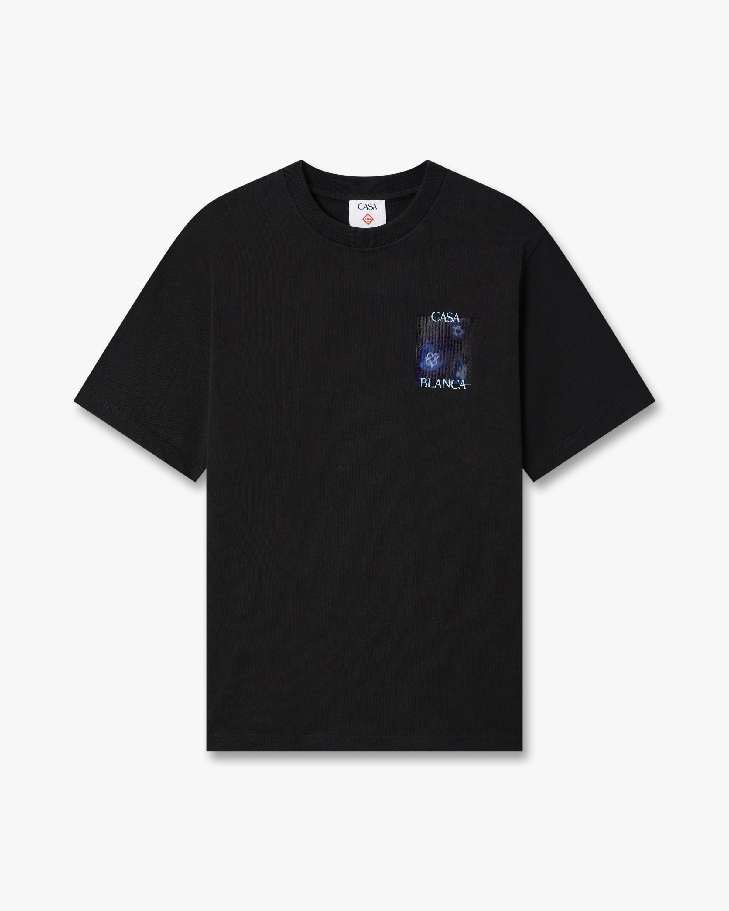 Casablanca Meduse T-Shirt Nera Uomo Cotone Organico