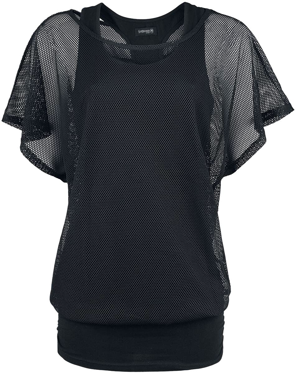 Gothicana by EMP t-shirt nera rete doppio strato S