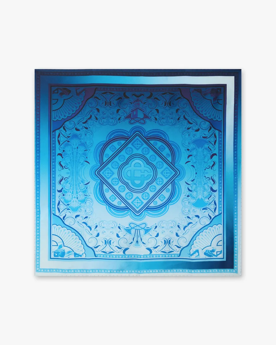 Casablanca Egyptian Rug foulard seta blu 52x52
