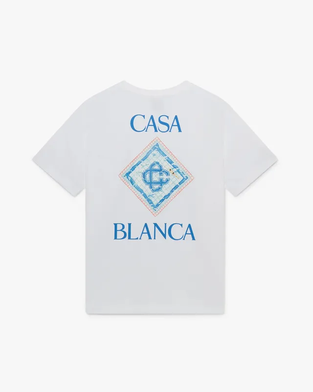Casablanca Pool t-shirt manica corta bianca cotone bio