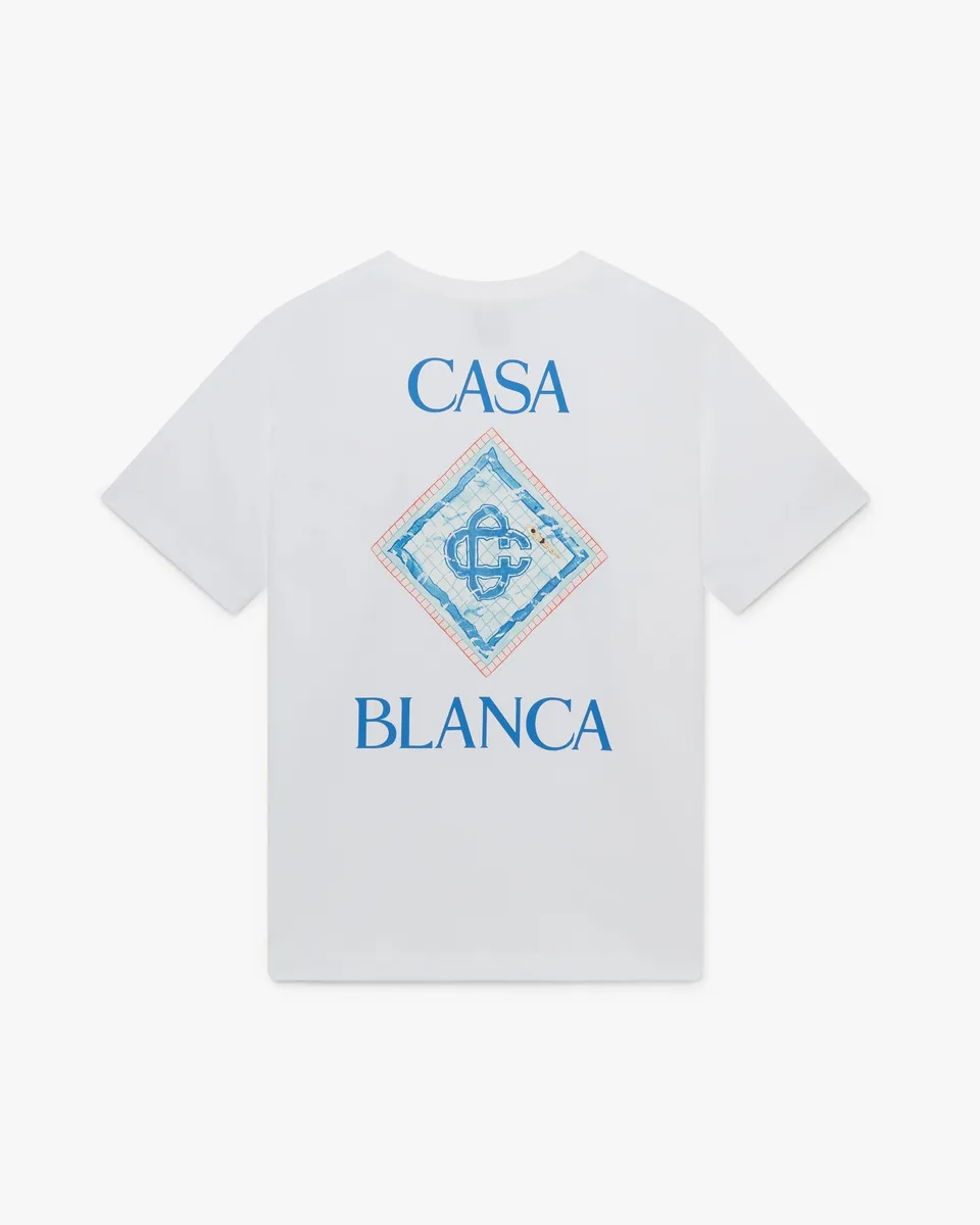 Casablanca Pool t-shirt manica corta bianca cotone bio