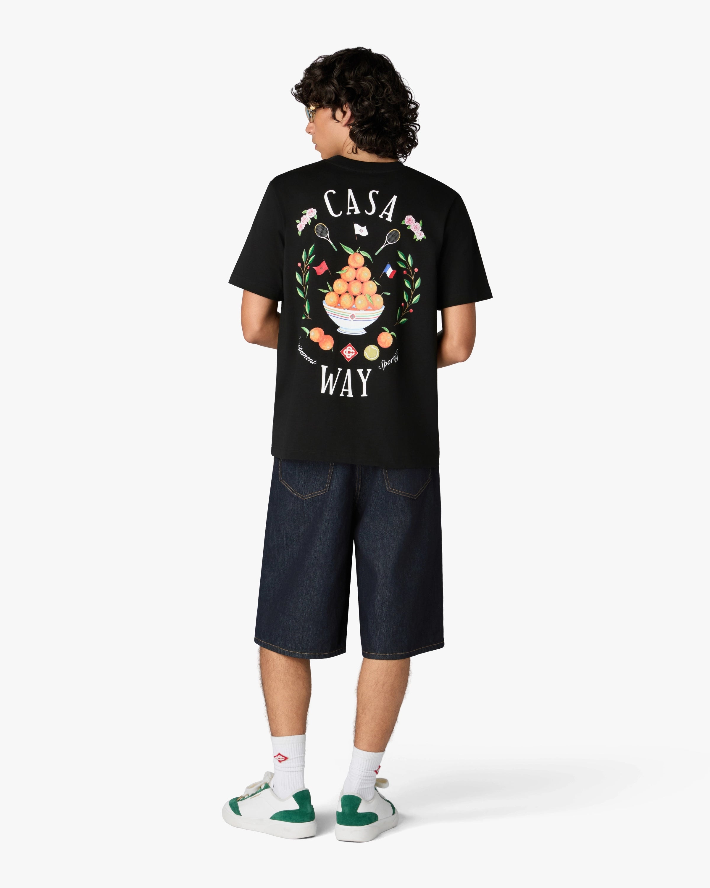 Casablanca Casaway t-shirt uomo nera cotone bio