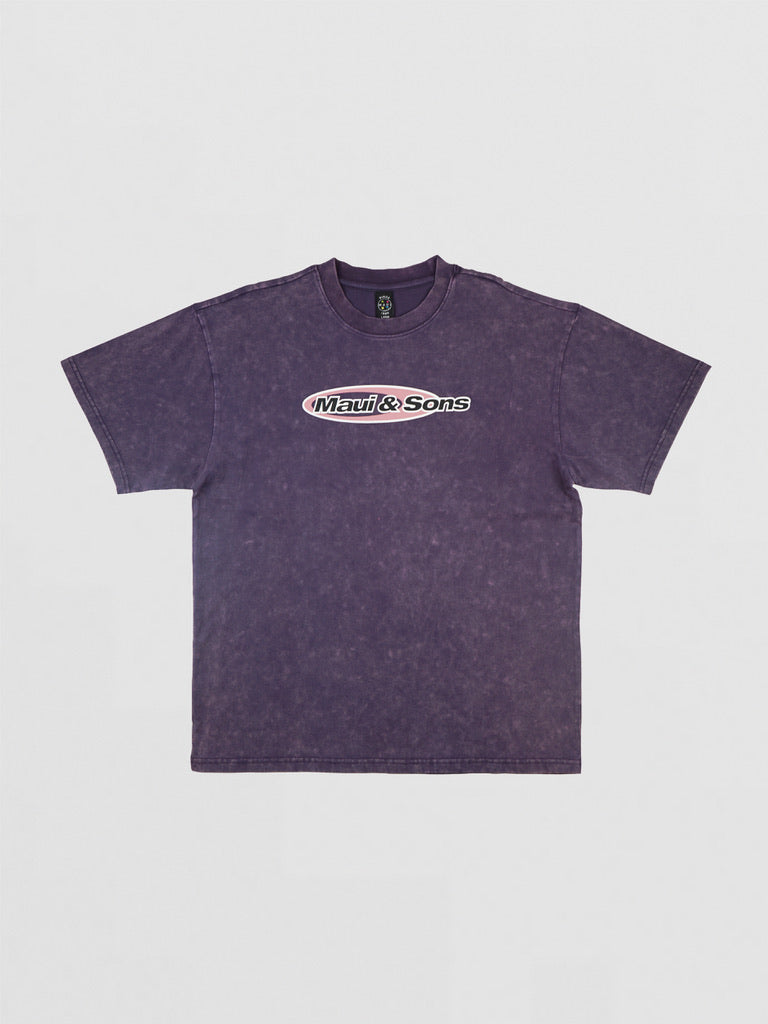 Maui and Sons Flying Disc t-shirt viola boxy cotone