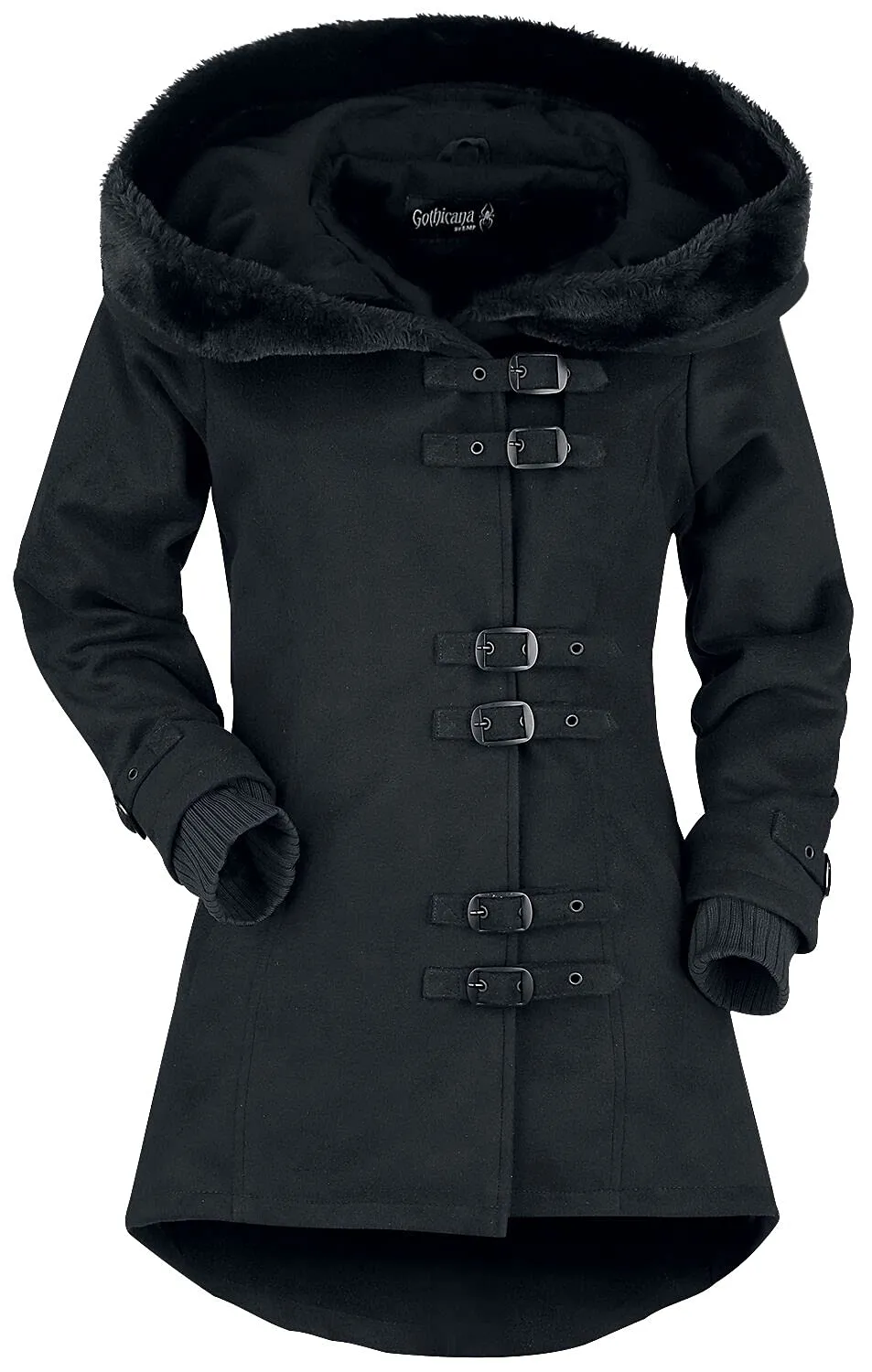 Gothicana by EMP giacca invernale nera con lacci