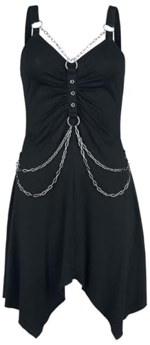 Gothicana by EMP Vestito Nero Anelli Catene gotico