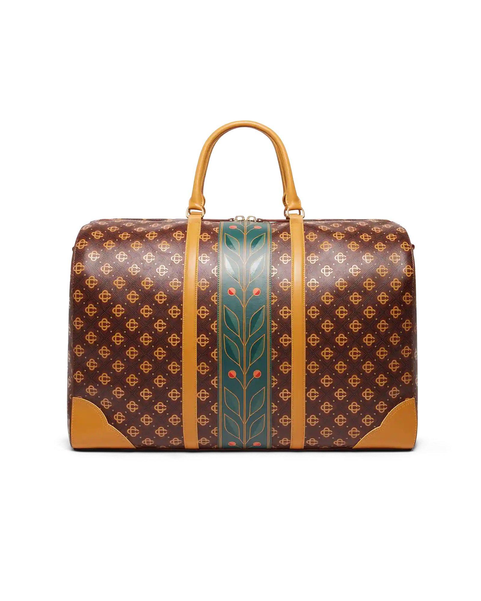 Casablanca Monogram Weekender borsone marrone pelle