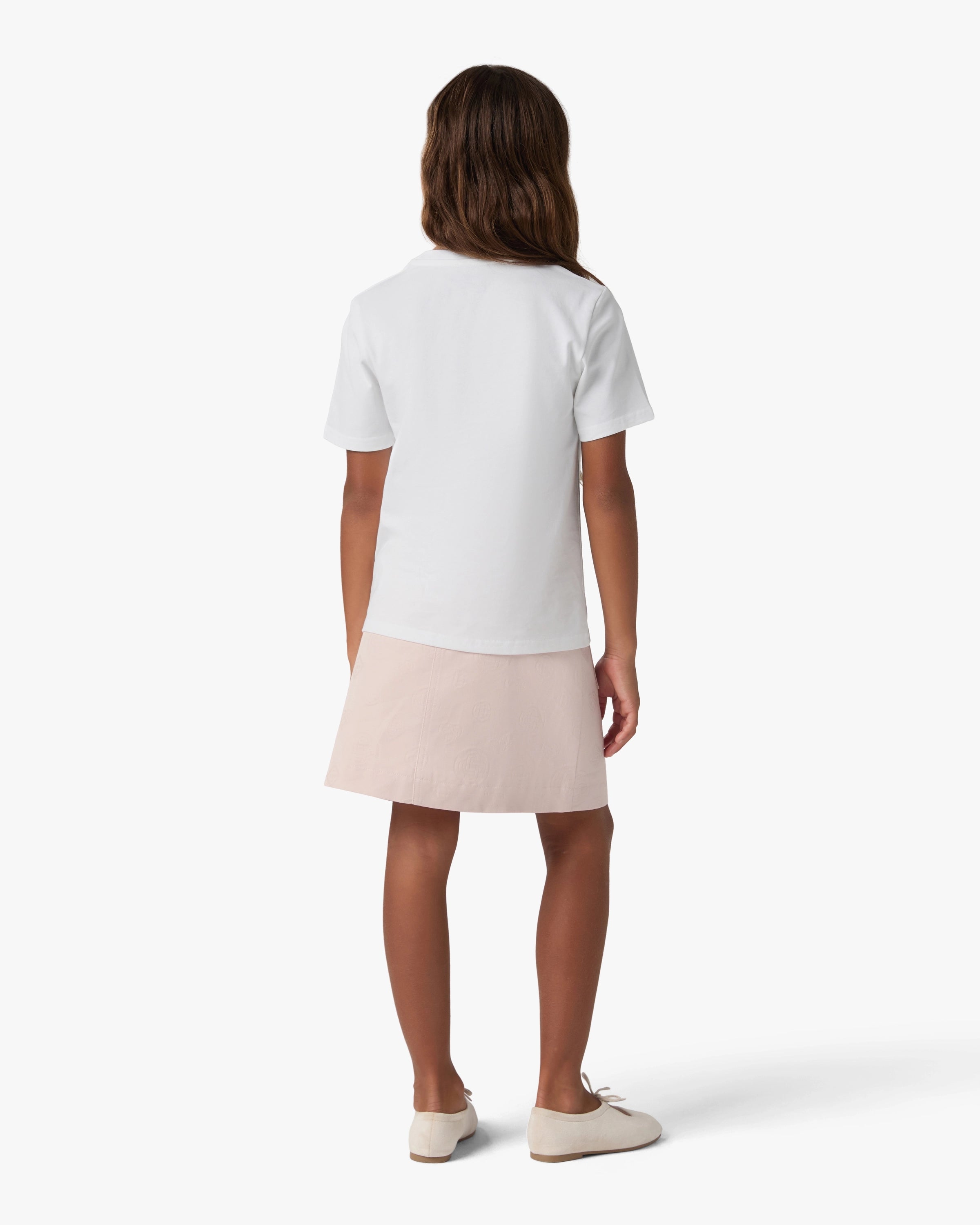 Casablanca Monogram gonna rosa bambina cotone