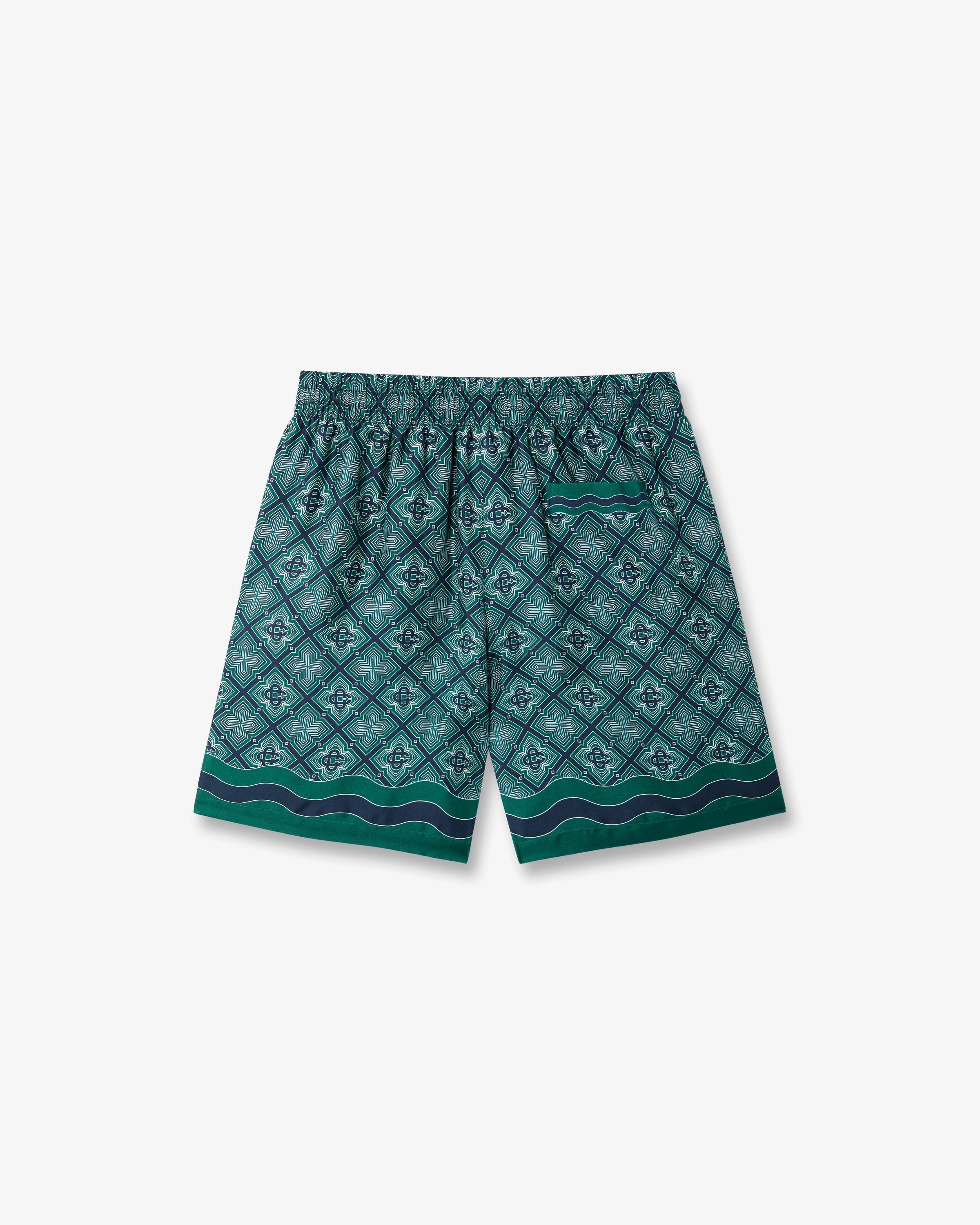 Casablanca Radiating Monogram pantaloncini seta verdi