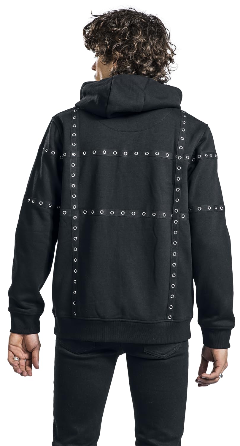 Gothicana by EMP Felpa uomo nera zip interno felpato