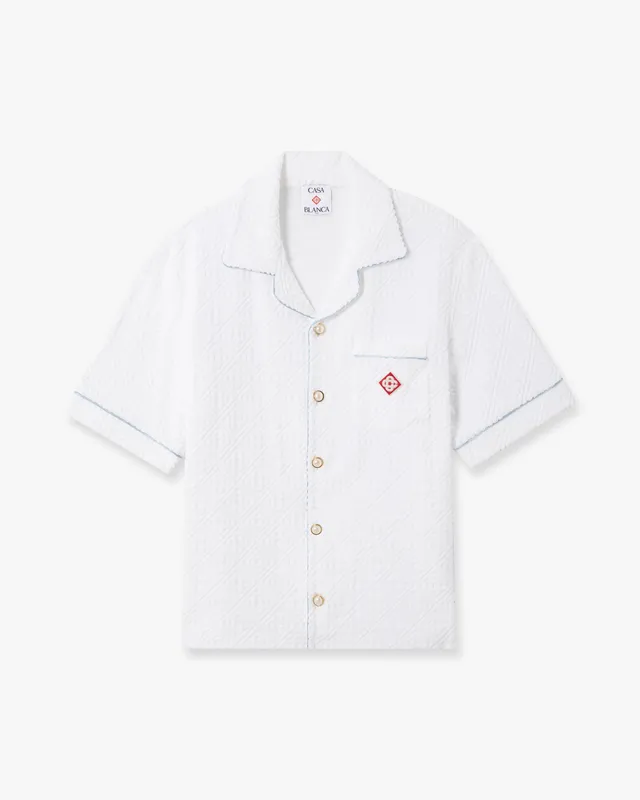 Casablanca Monogram camicia spugna bianca