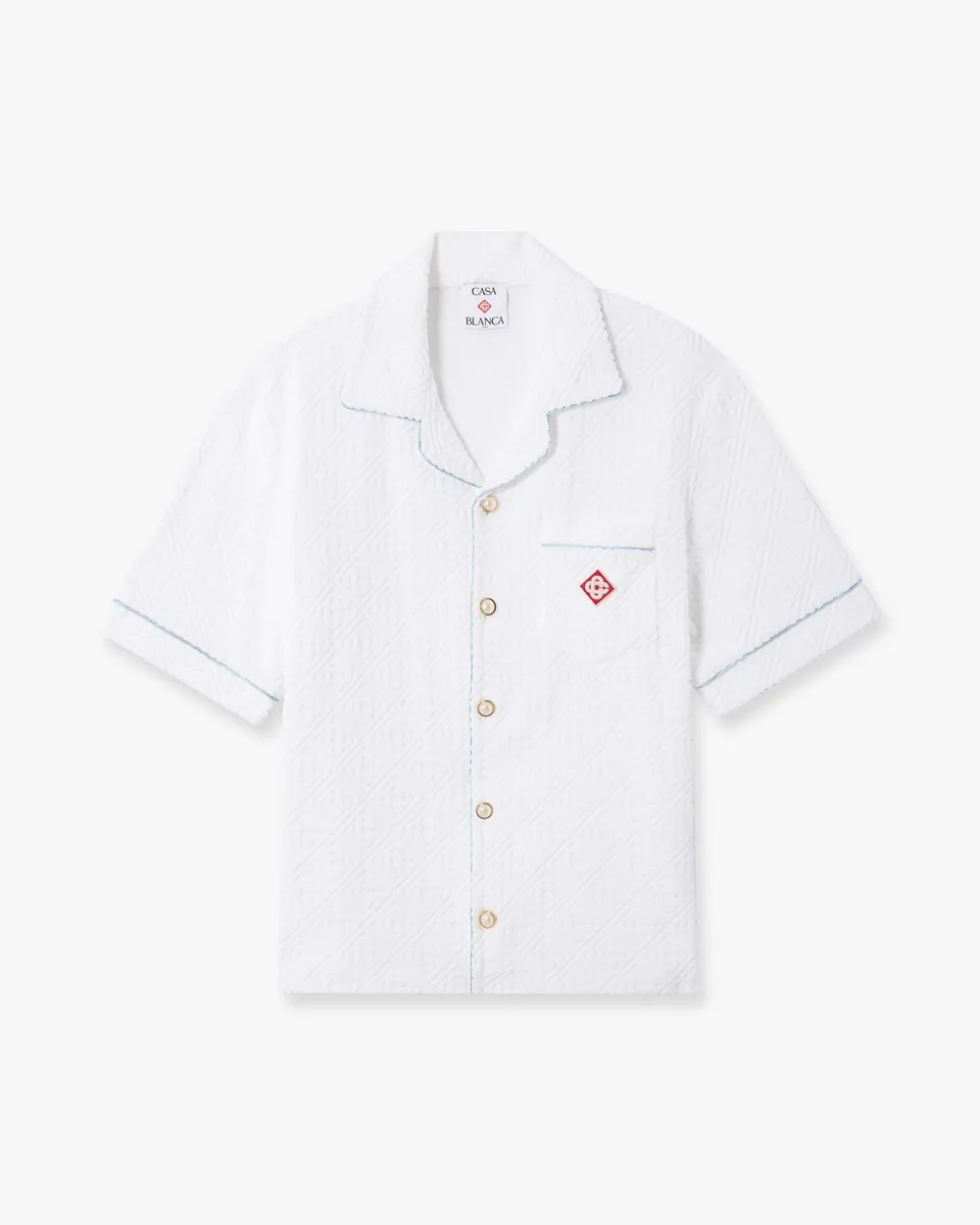 Casablanca Monogram camicia spugna bianca