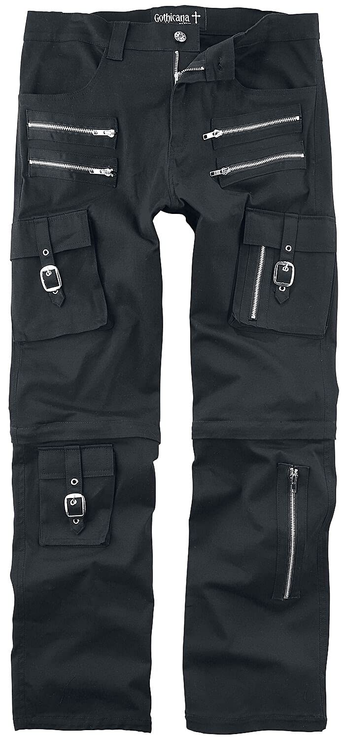 Gothicana by EMP Pantaloni Neri Staccabili W33L34 Gotici