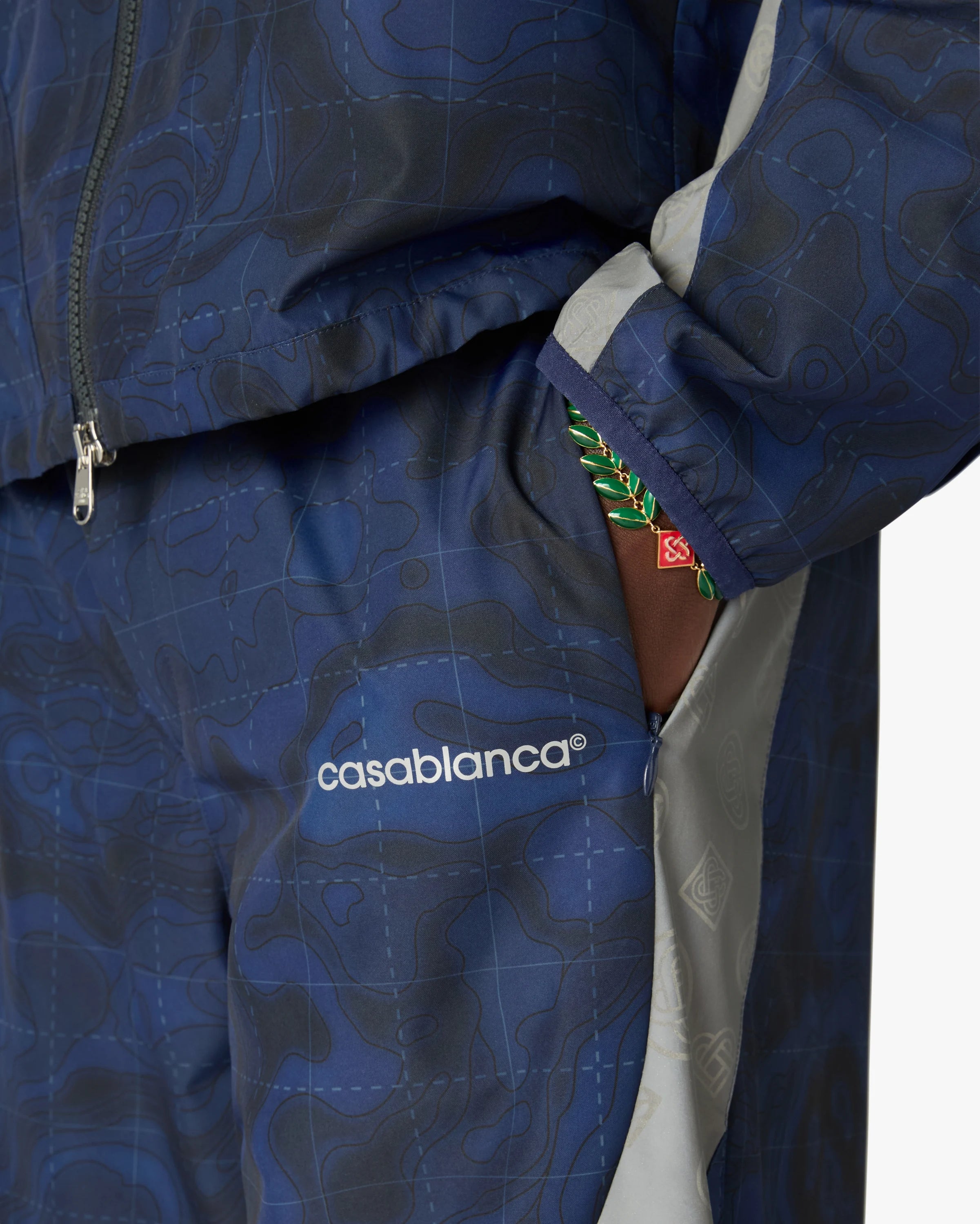 Casablanca Heatmap pantaloni tuta uomo blu poliestere