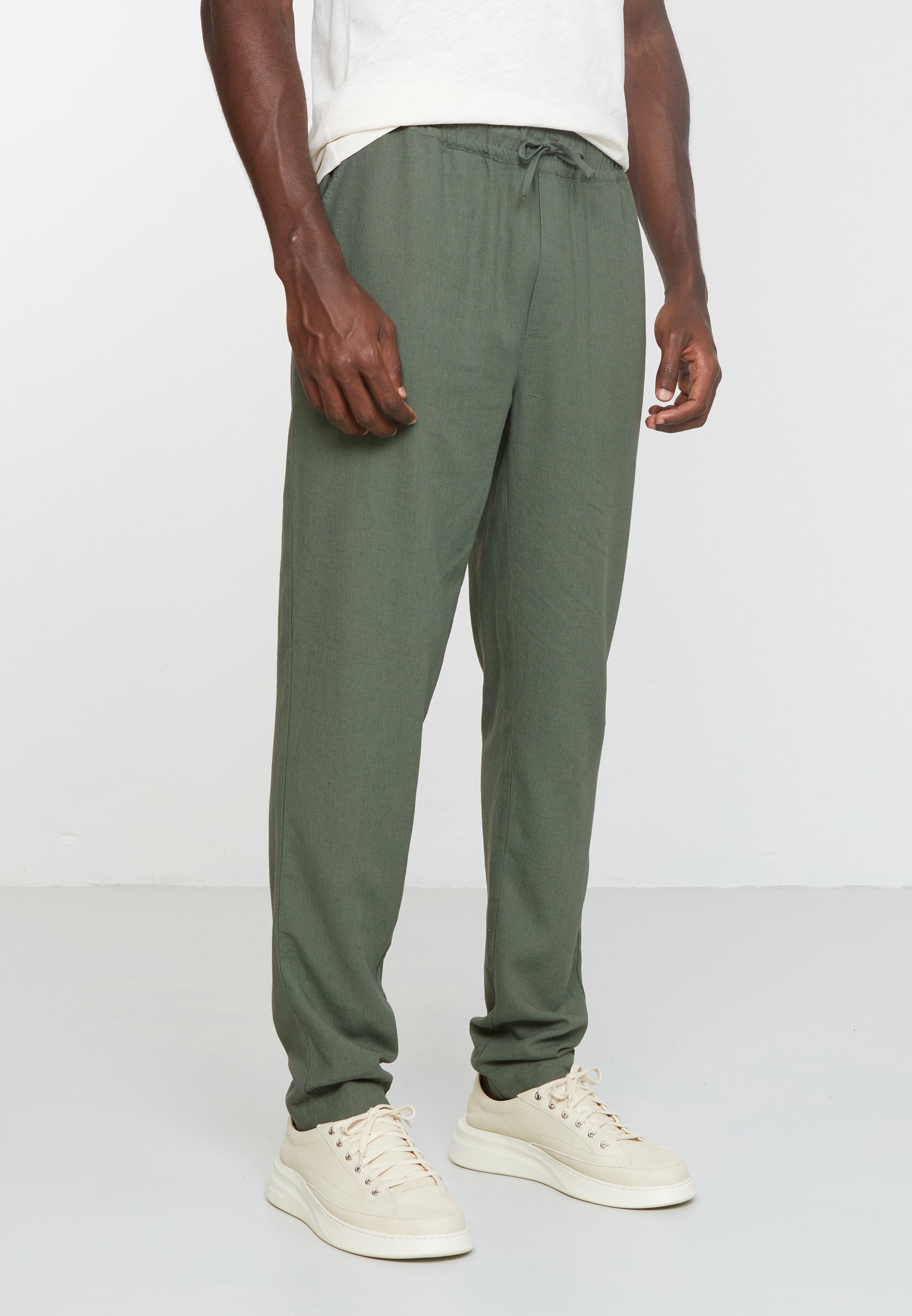 Recolution Tangelo pantaloni kaki lino viscosa