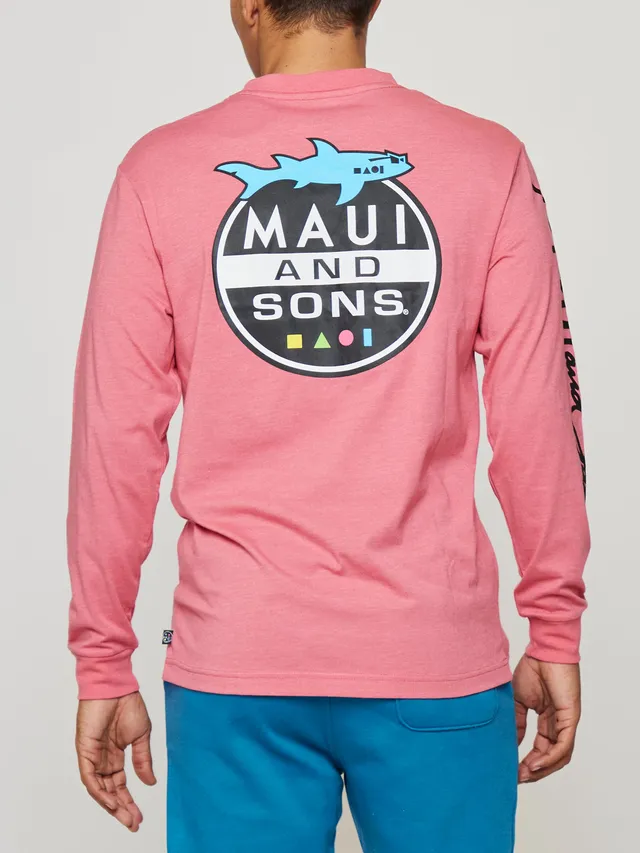 Maui and Sons Shark Invasion maglia manica lunga corallo cotone
