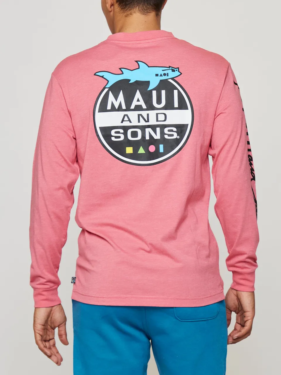 Maui and Sons Shark Invasion maglia manica lunga corallo cotone