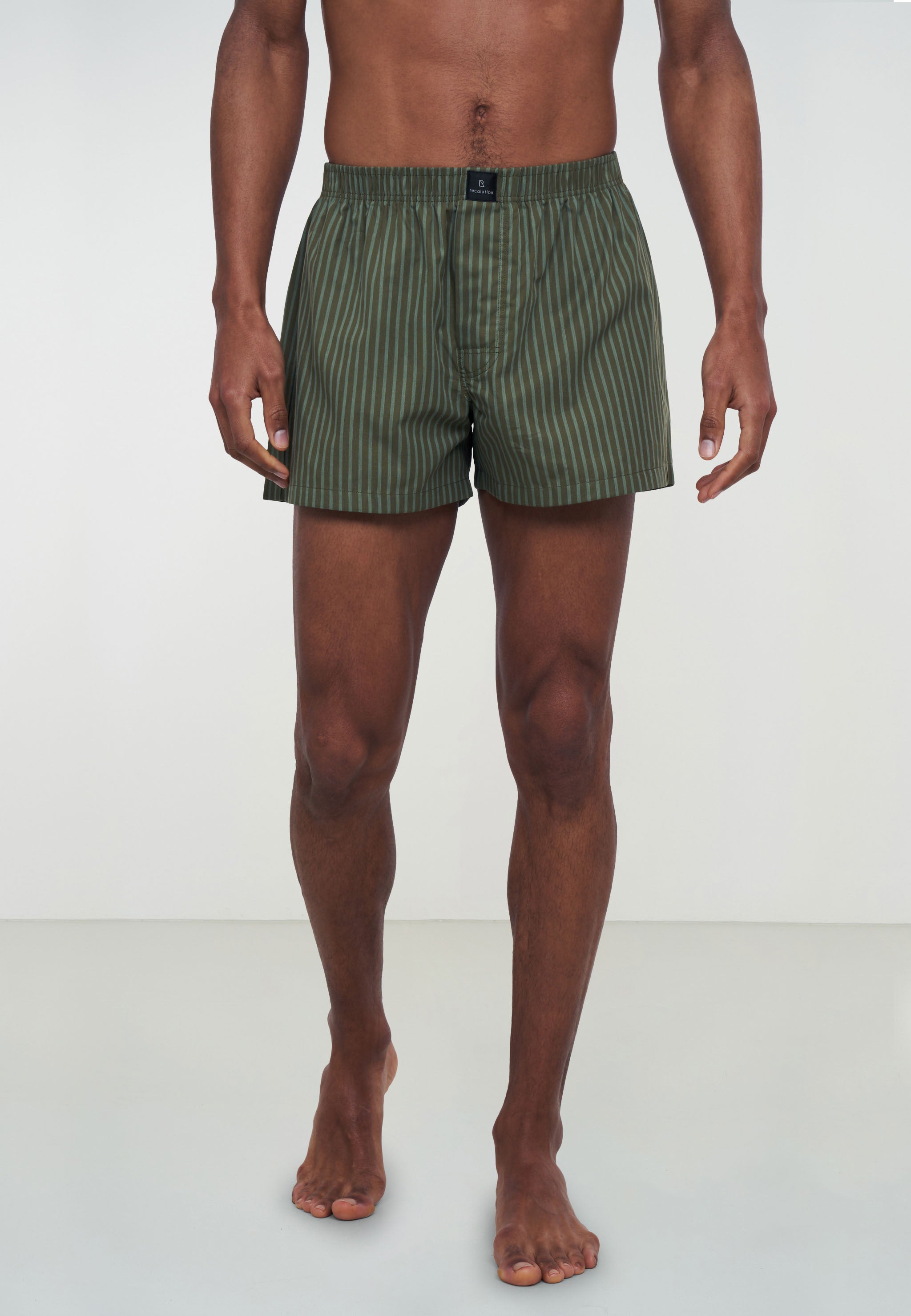 Recolution Amargo Stripes boxer verde cotone bio