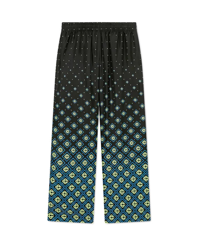 Casablanca Degrade Monogram pantaloni seta nero