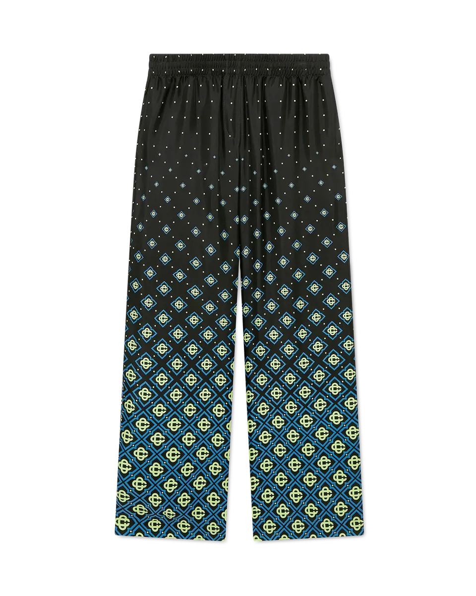 Casablanca Degrade Monogram pantaloni seta nero