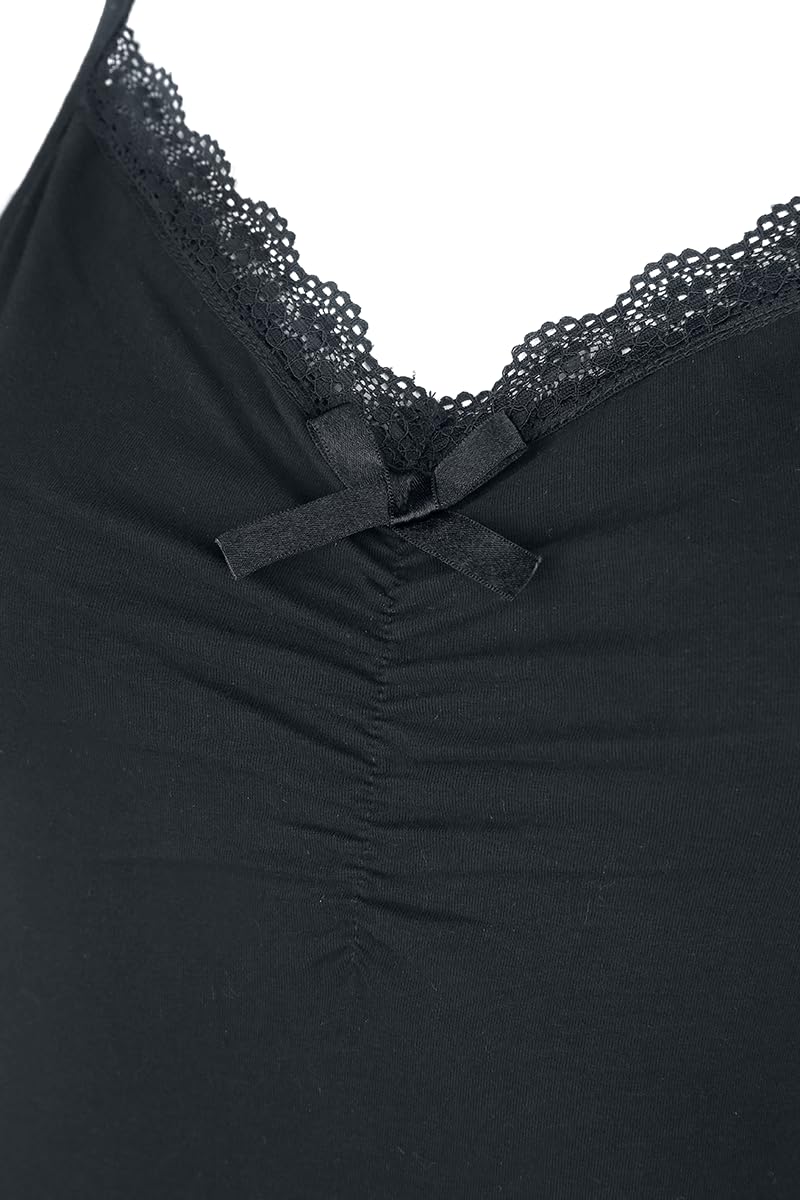 Gothicana by EMP Top Nero Pizzo Collo S Gotico