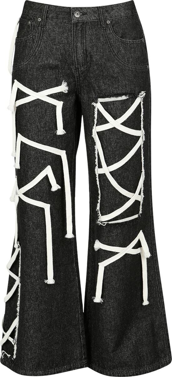 Gothicana by EMP Jeans Donna Neri Flare Coulisse