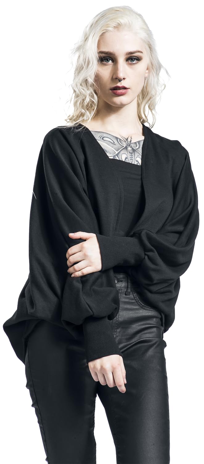 Gothicana by EMP Cardigan Nero Maniche a Pipistrello Donna