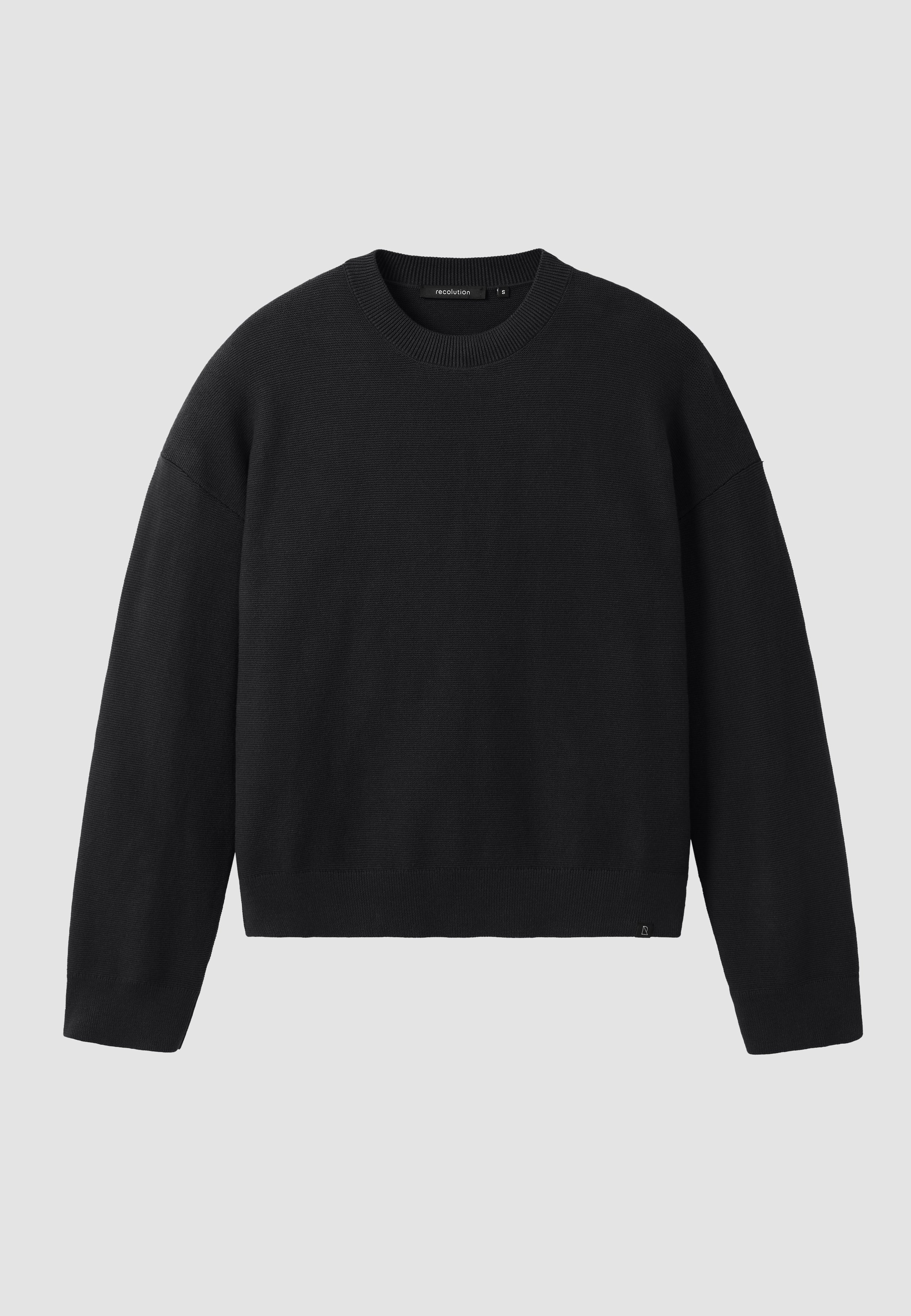 Recolution Gingko maglione nero cotone bio
