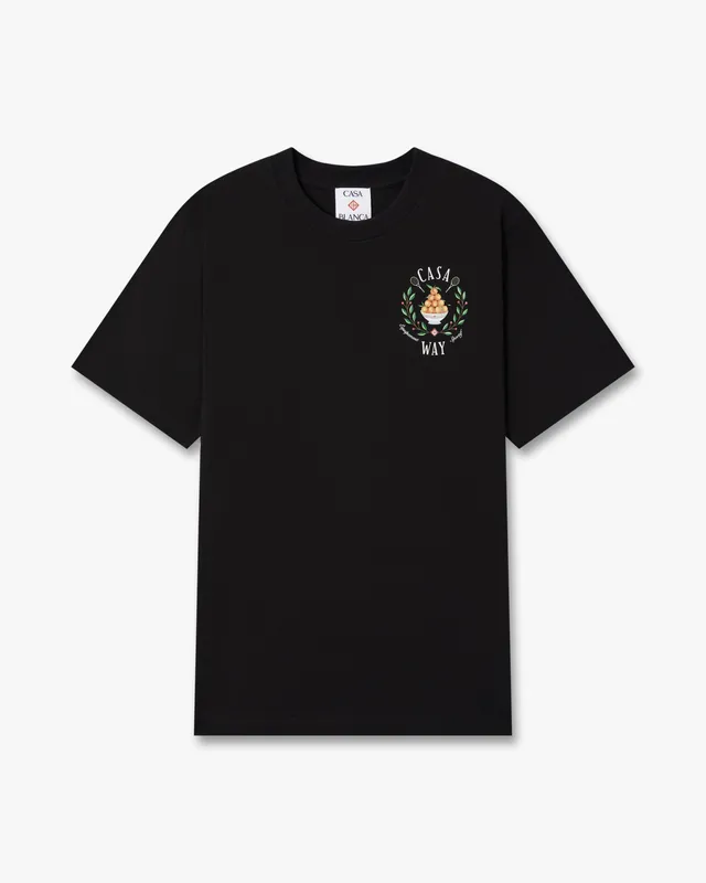 Casablanca Casaway t-shirt uomo nera cotone bio