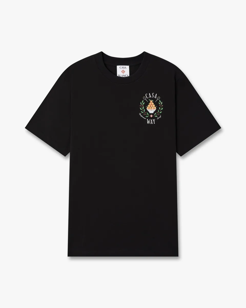 Casablanca Casaway t-shirt uomo nera cotone bio