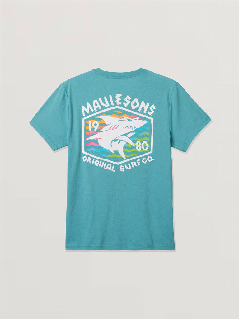 Maui and Sons Surf Thrasher maglietta nera cotone squalo