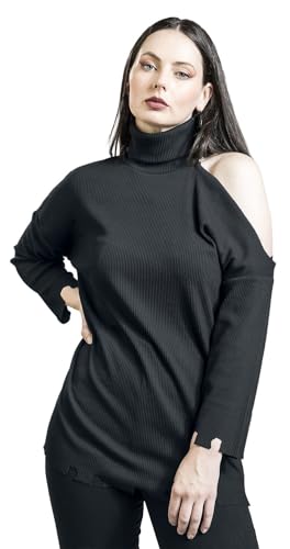 Gothicana by EMP Maglia Nera Maniche Lunghe Look Usurato S