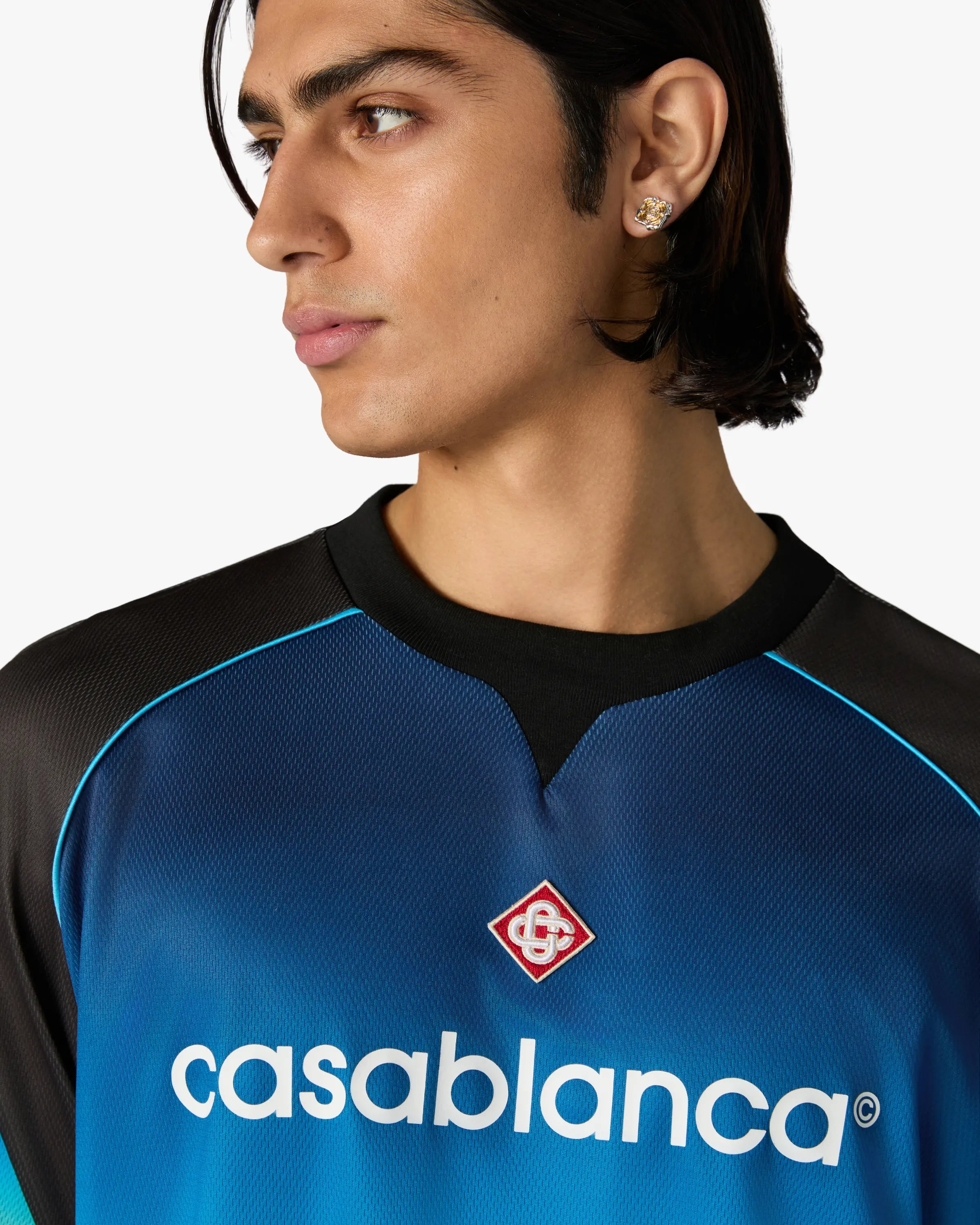 Casablanca Football maglia calcio sfumata blu verde taglia M