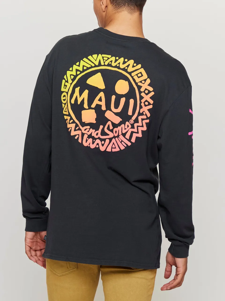 Maui and Sons Island Cookie Long Sleeve maglia nera cotone