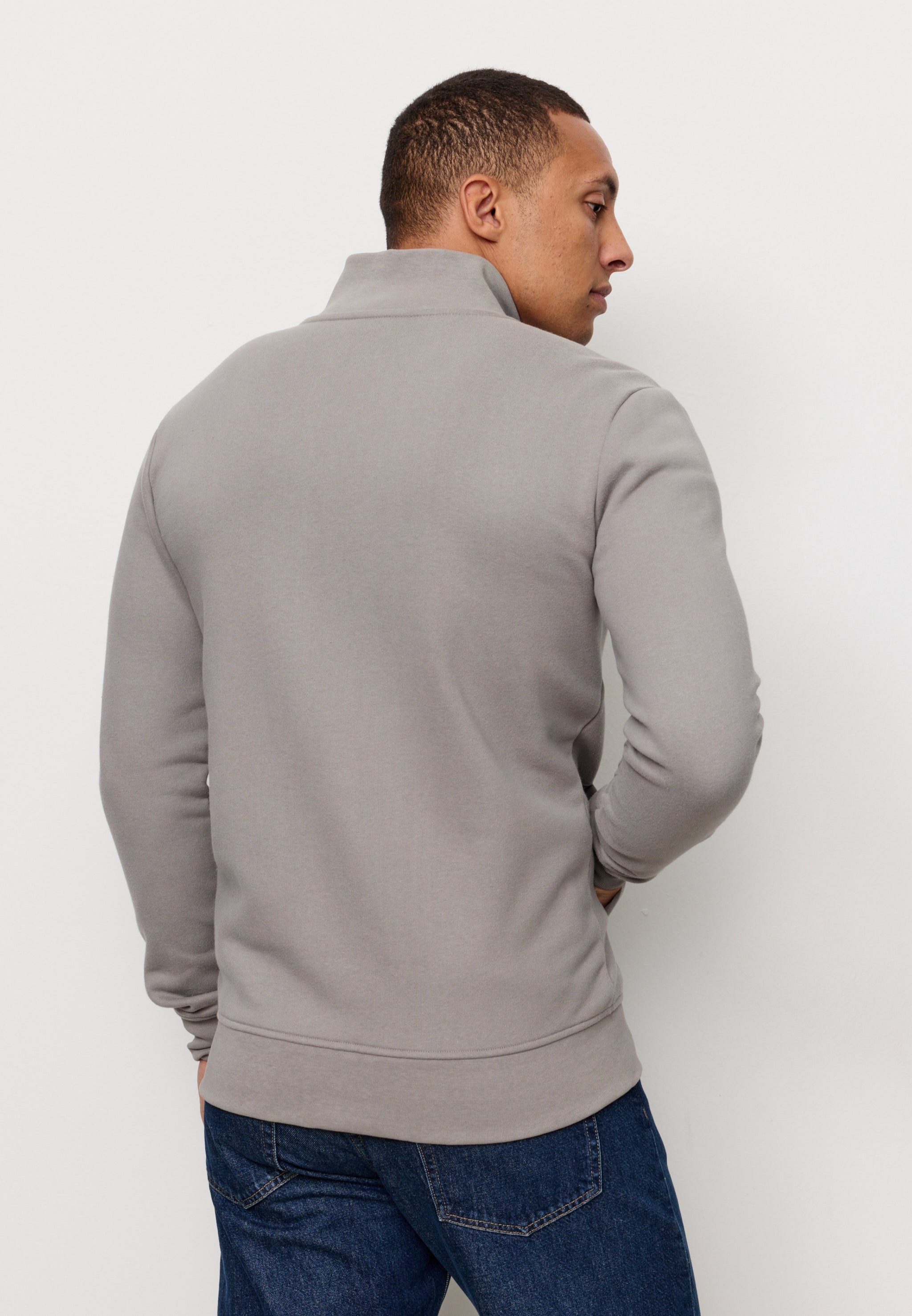 Recolution Camphor felpa zip greige cotone bio