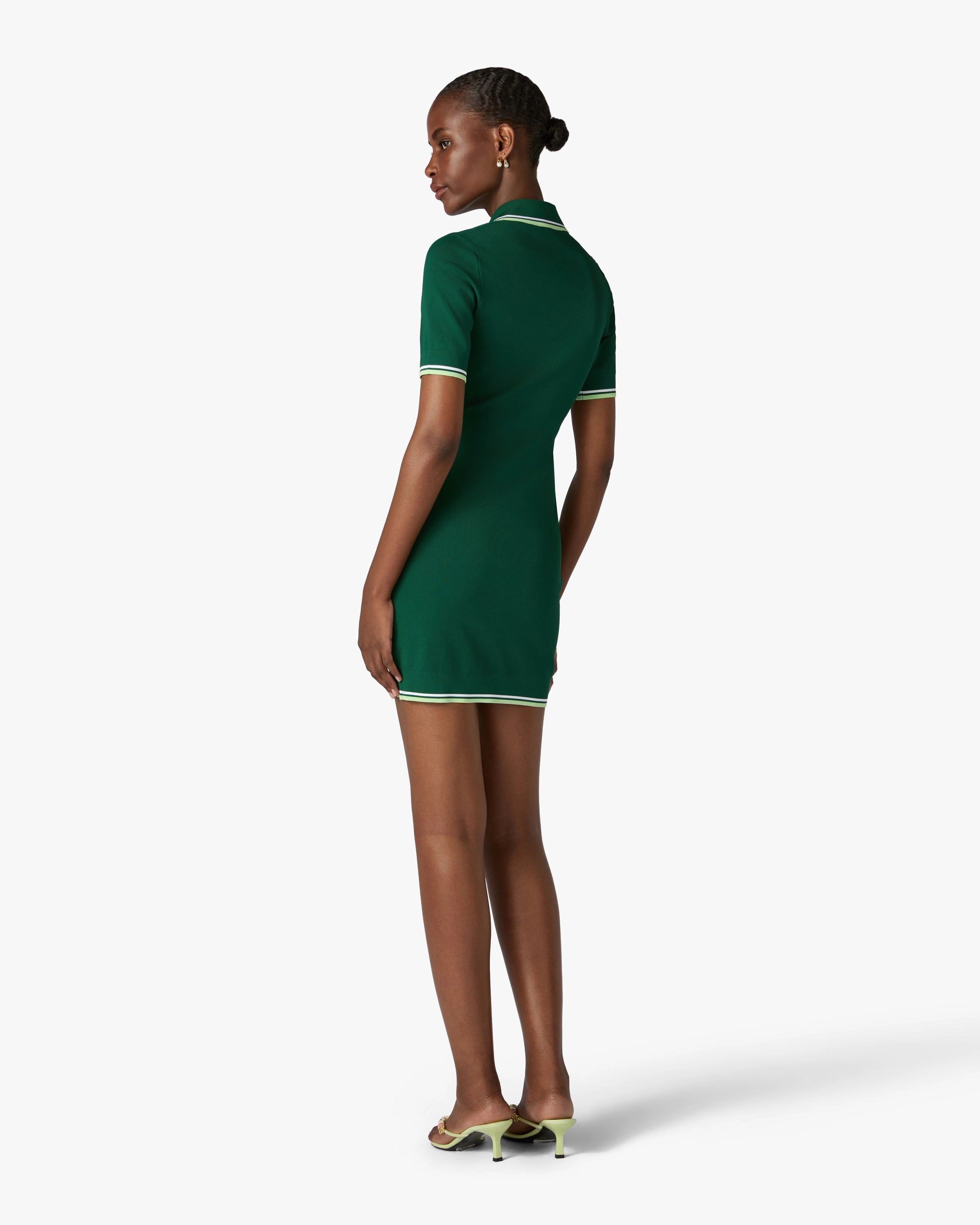 Casablanca V-Neck Polo mini abito verde viscosa