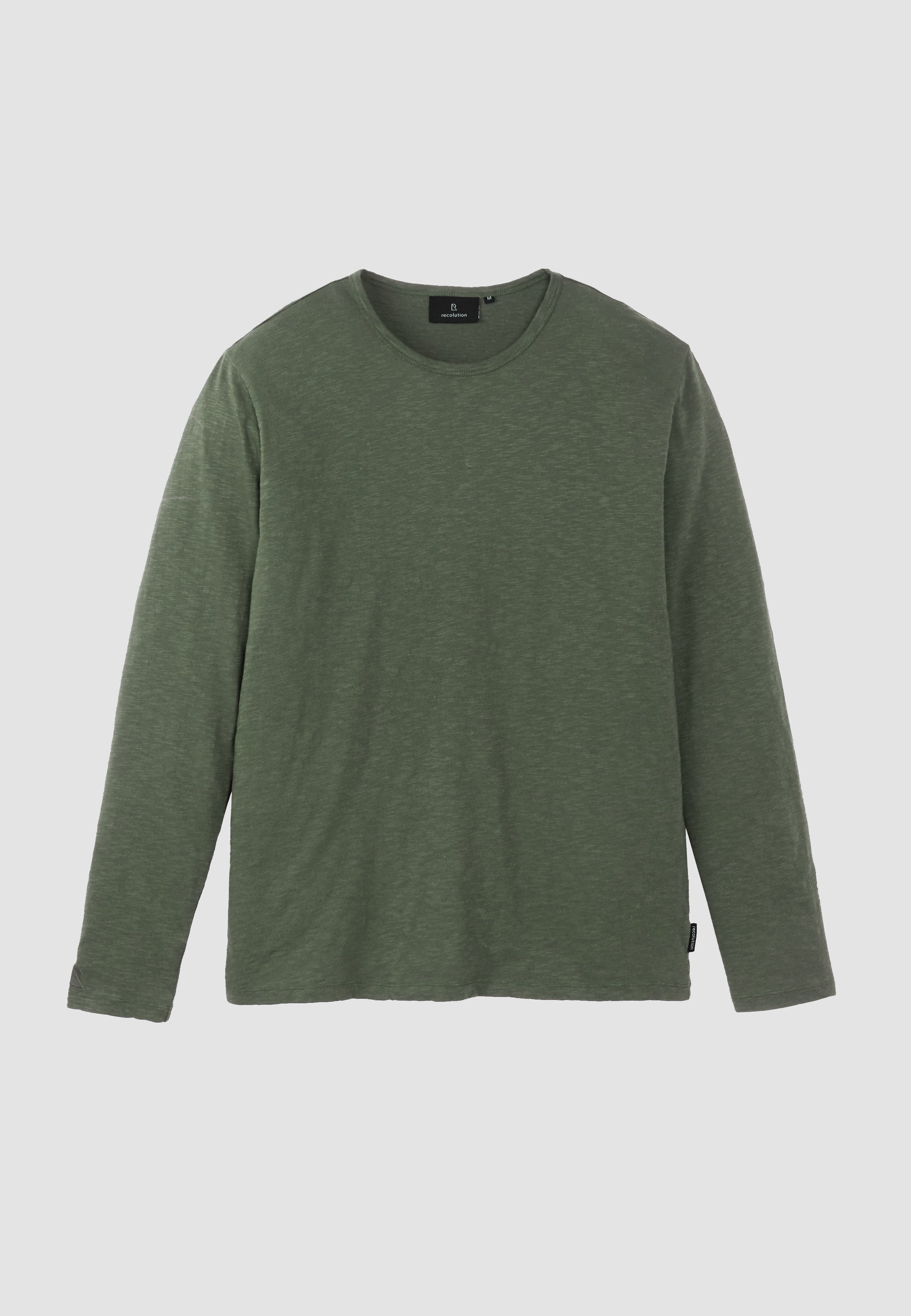 Recolution MACA maglia maniche lunghe kaki scuro cotone bio