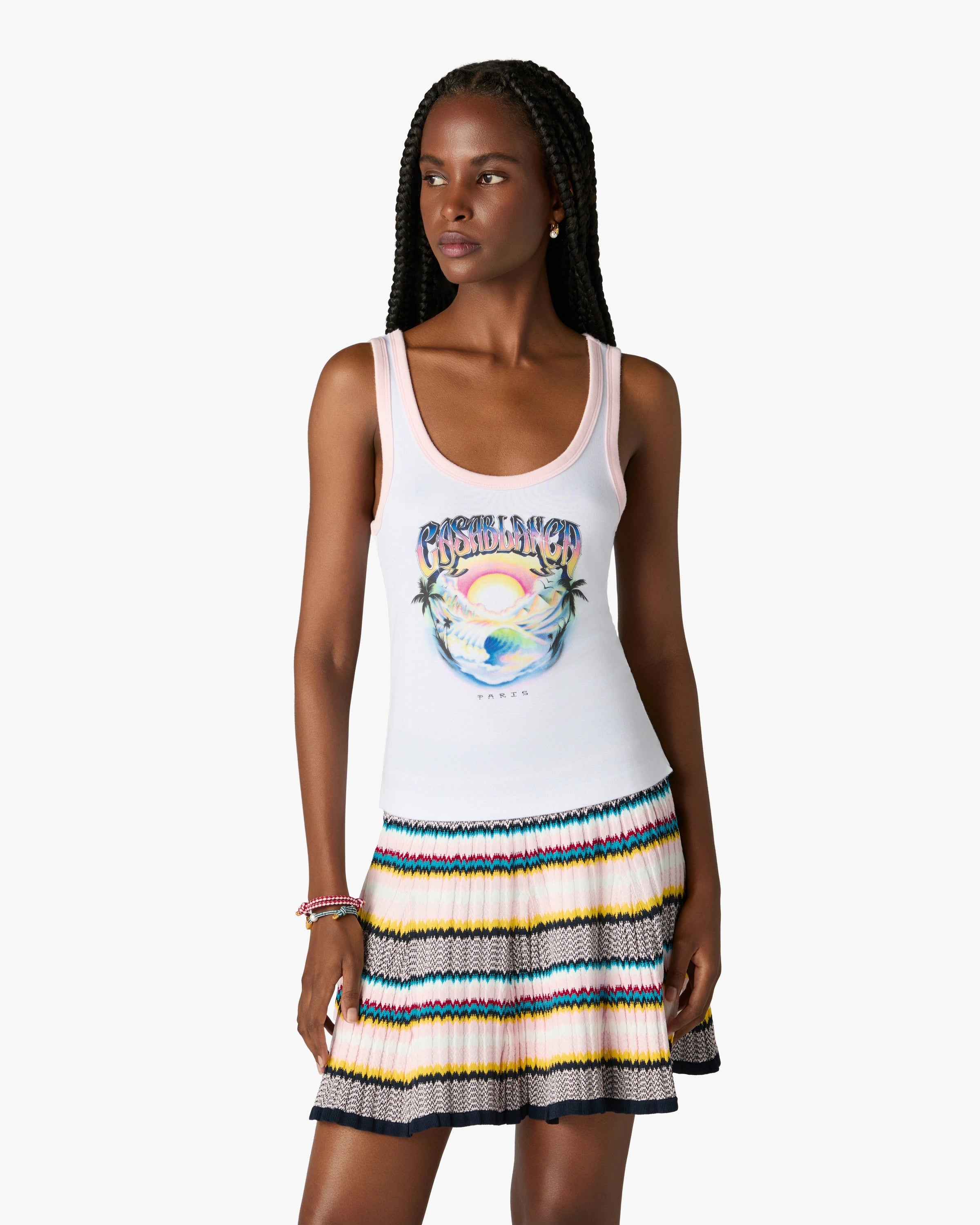 Casablanca Airspray canotta bianca modale oversize