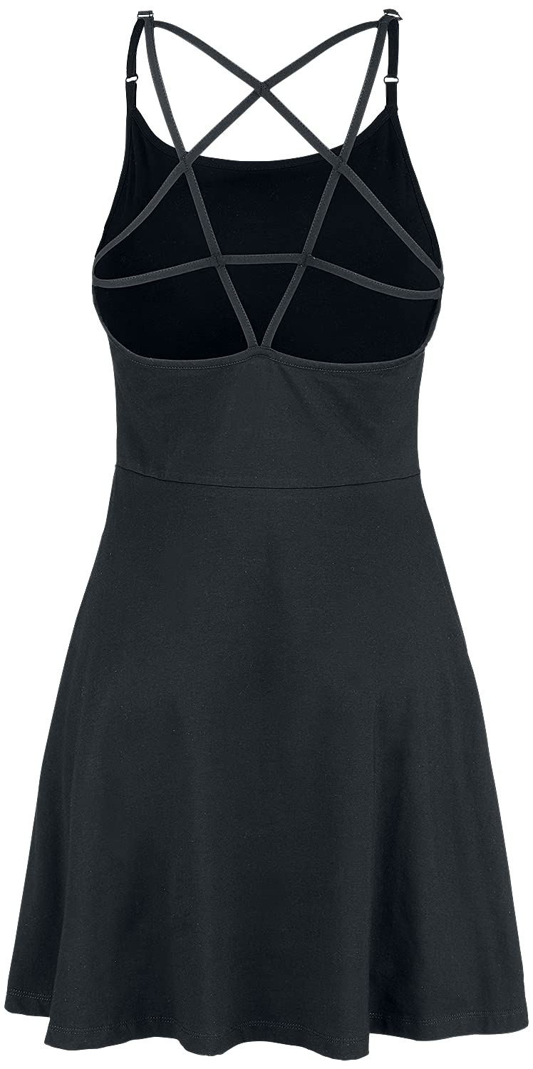Gothicana by EMP abito nero donna cut-out schiena