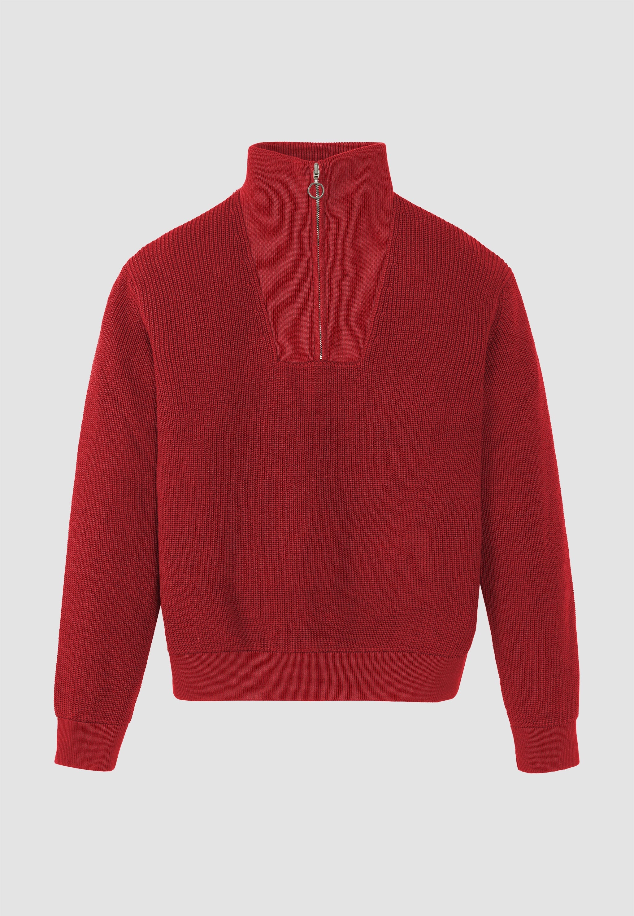 Recolution NIGELLA maglione troyer rosso cotone bio
