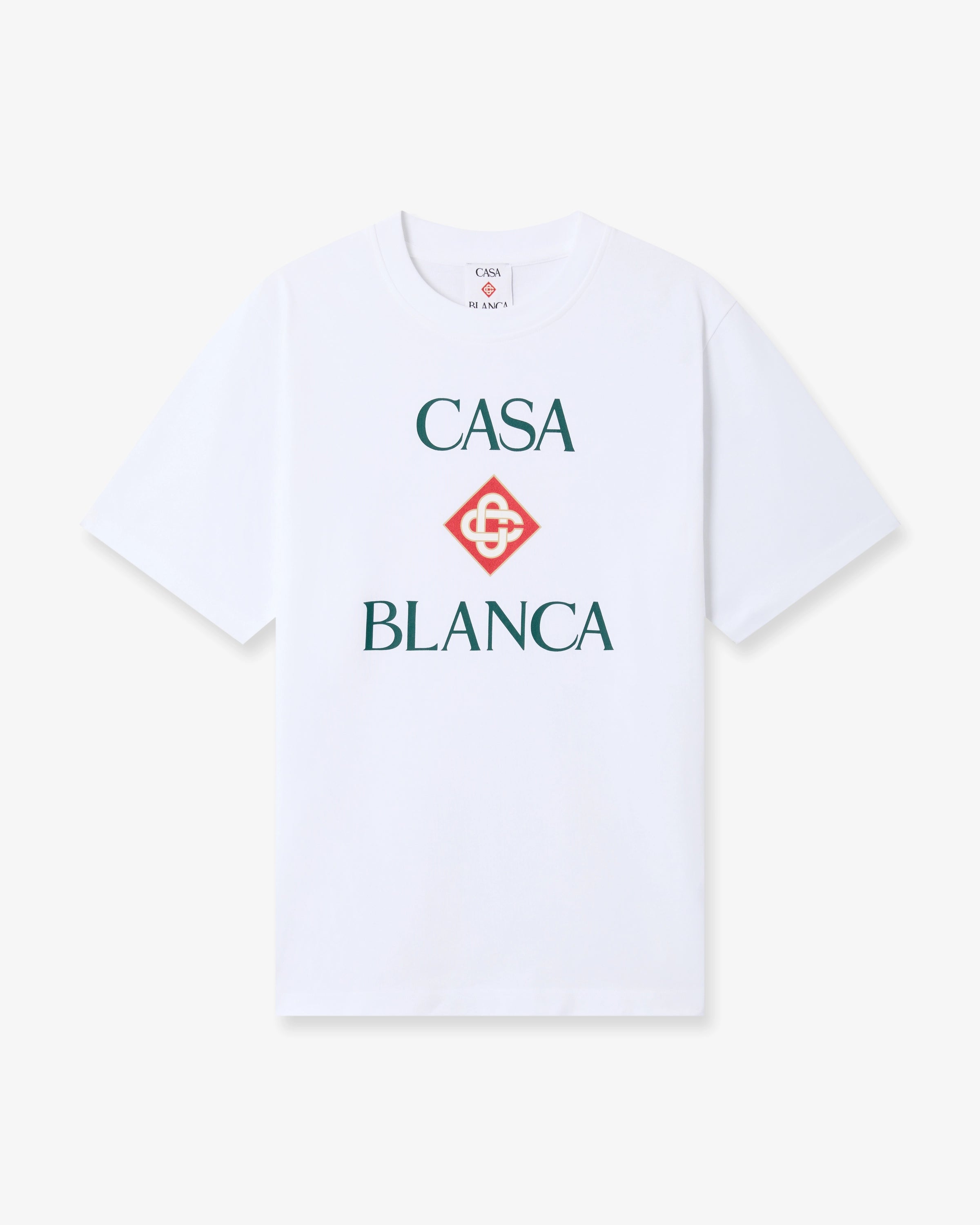 Casablanca Diamond Logo T-Shirt Bianca Cotone