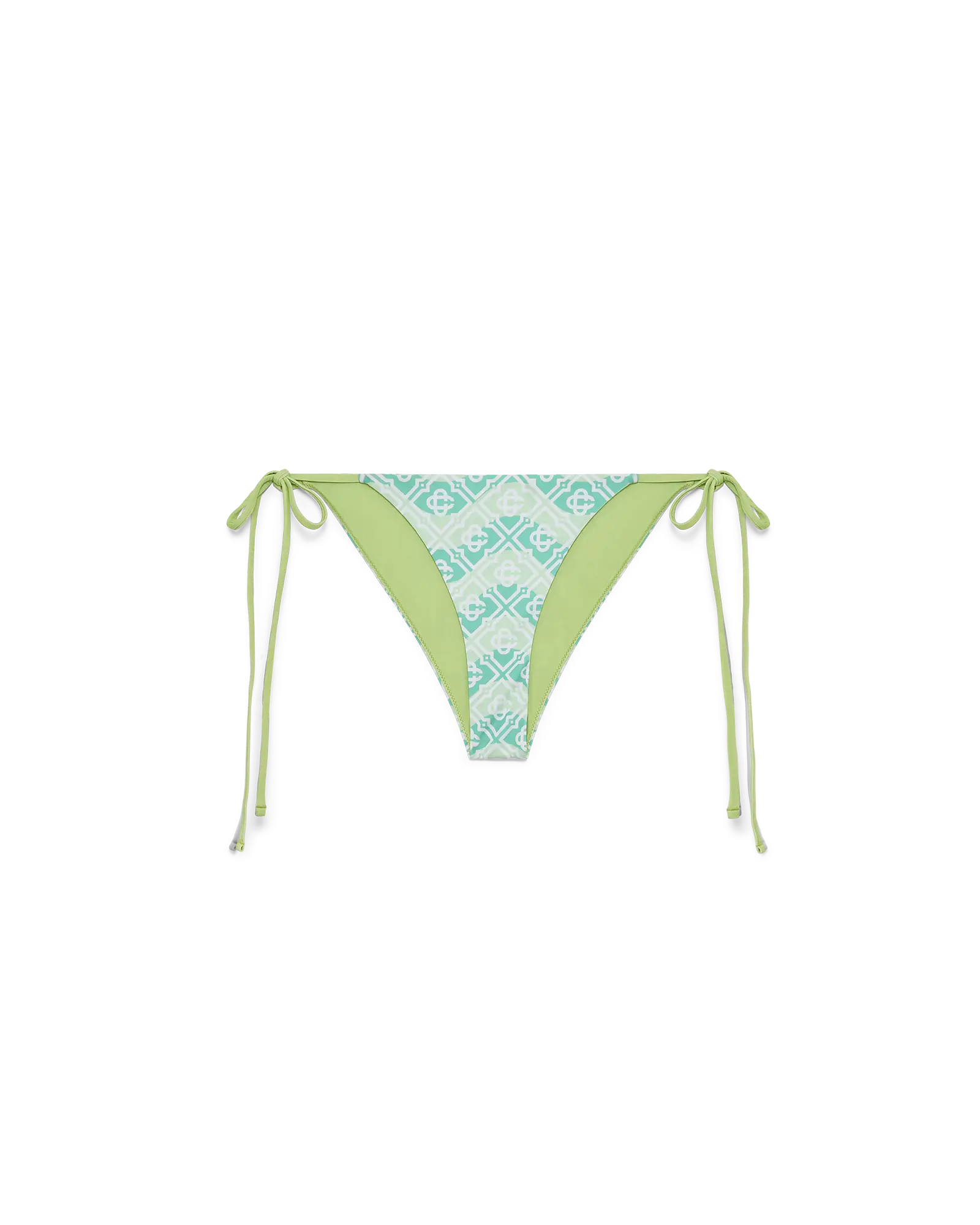 Casablanca Wavy Monogram slip bikini verde elastan