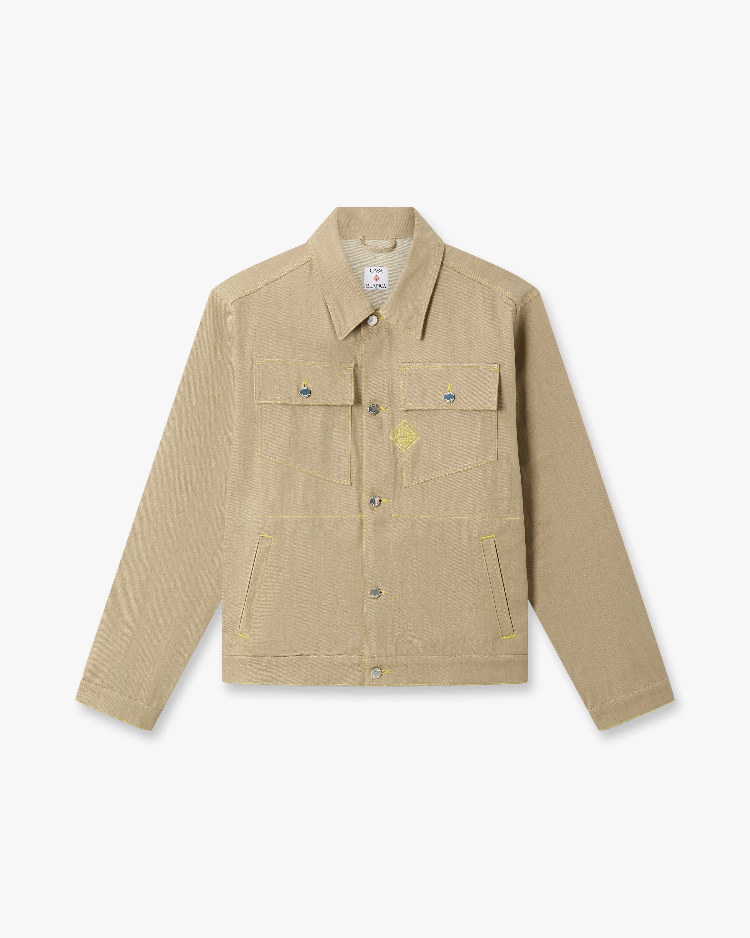 Casablanca Desert Canvas giacca denim beige cotone