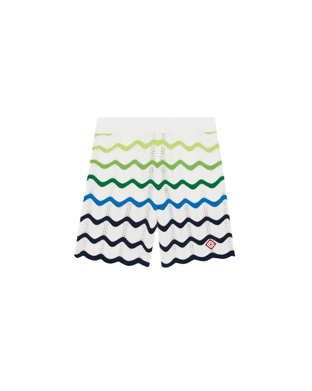 Casablanca Wave Knit shorts cotone verde bianco